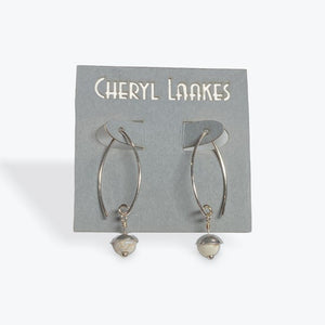 Howlite Small Silver Acorn Earrings