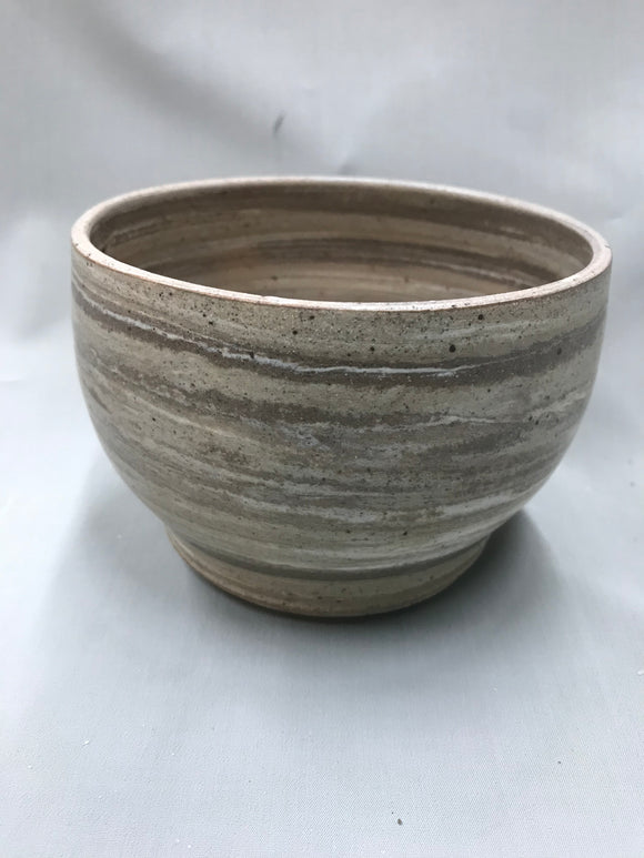Small Stoneware Striations Serving Bowl