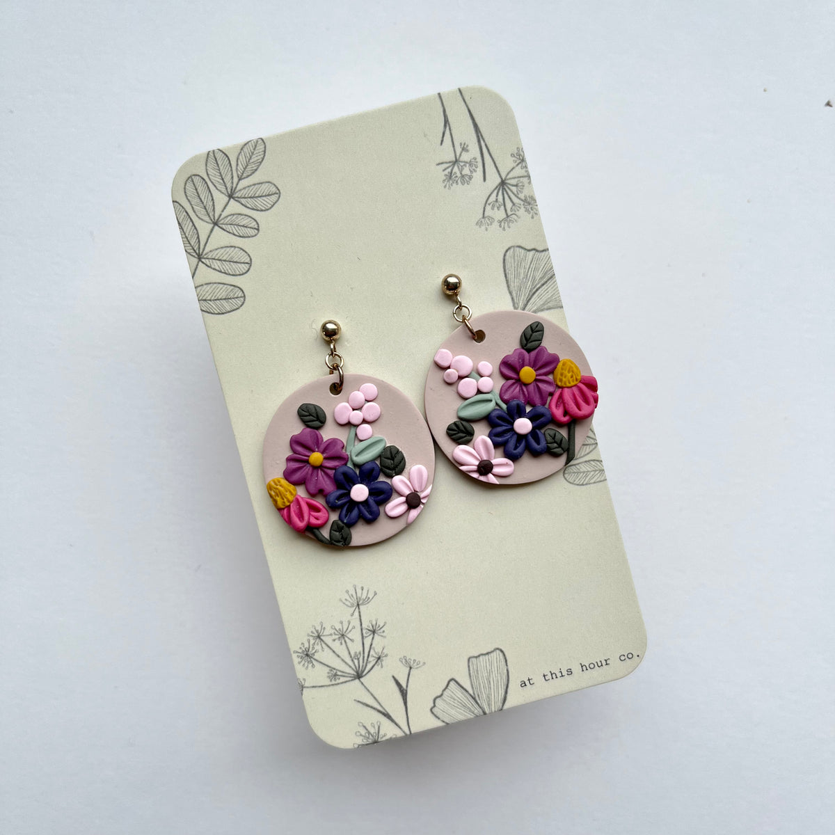 100Pairs Flower Women'S Earrings Set Assorted Styles Polymer Clay