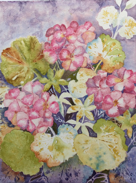 Geranium watercolour Painting