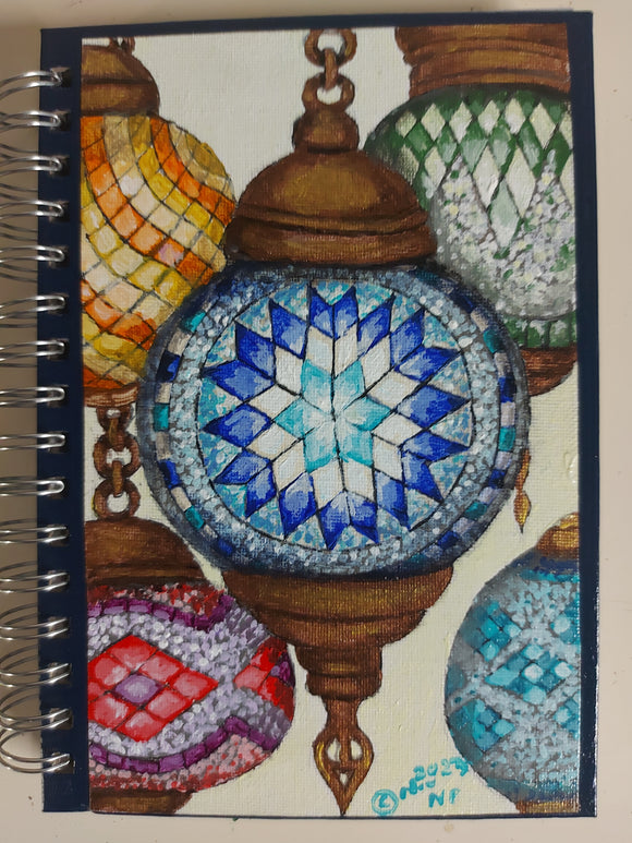 Handpainted notebook/ Turkish Lights