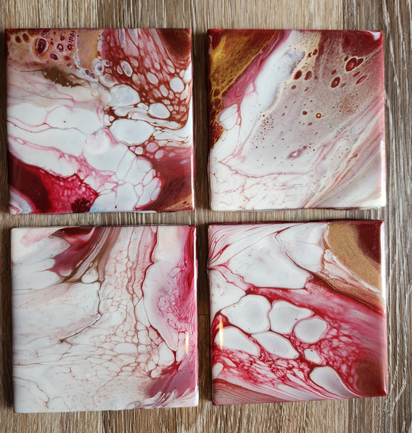 Wine coasters/red and white
