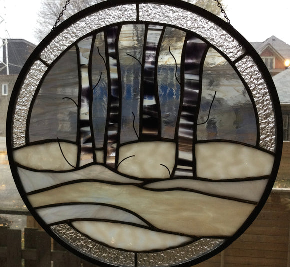 Circle Birch Trees & Snow