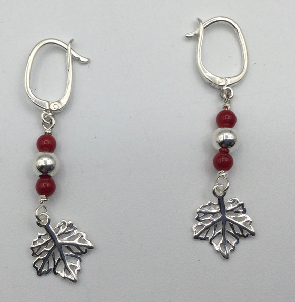 Filigree Silver Maple Leaf Earrings