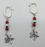 Filigree Silver Maple Leaf Earrings
