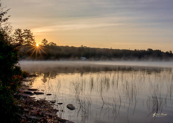 Misty Sunrise at Deer Lake