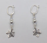 Filigree Silver Maple Leaf Earrings