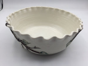 Grape Leaf  scalloped med. round bowl