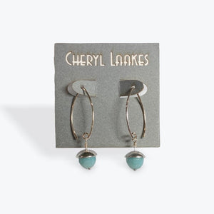 Amazonite Medium Silver Acorn Earrings