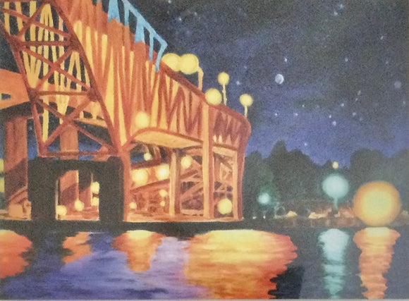 Blue Water Bridge at Night