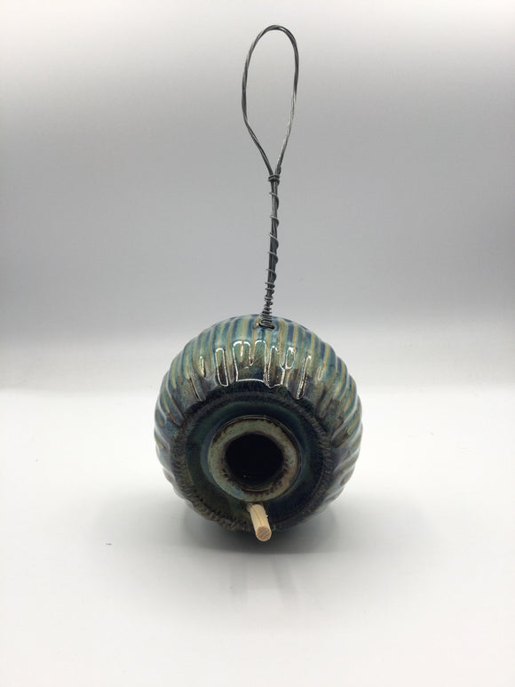 Bird House or feeder, green and brown