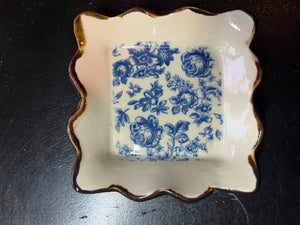 Blue Rose Transfer Trinket Dish