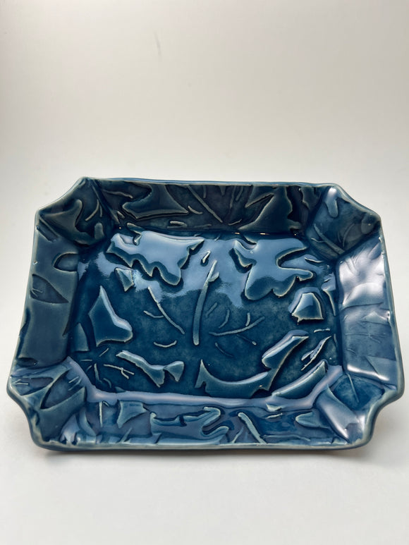 Blue Textured Trinket Dish