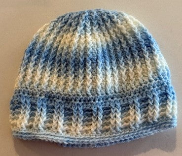 Blue and White Toddler Beanie