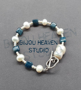 Pearl and Apatite bracelet