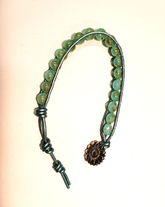 Faceted aqua jade beads