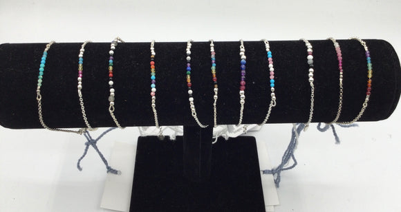 Fine Sterling Bracelet with Semi-Precious Stones