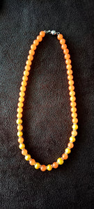 Handmade "Fire Agate" Beaded Necklace