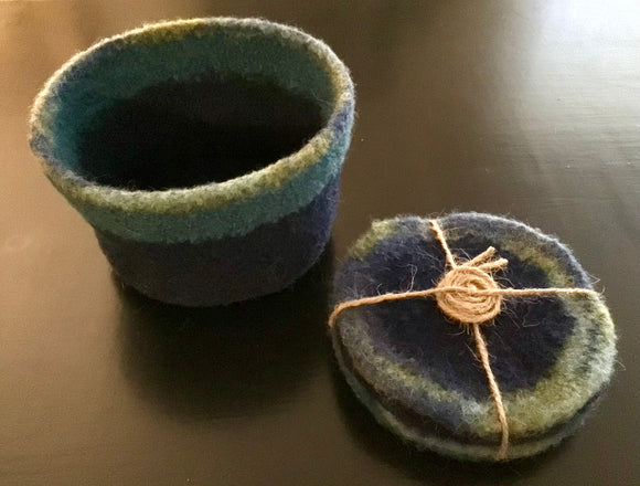 Wool Vessel and Coasters(