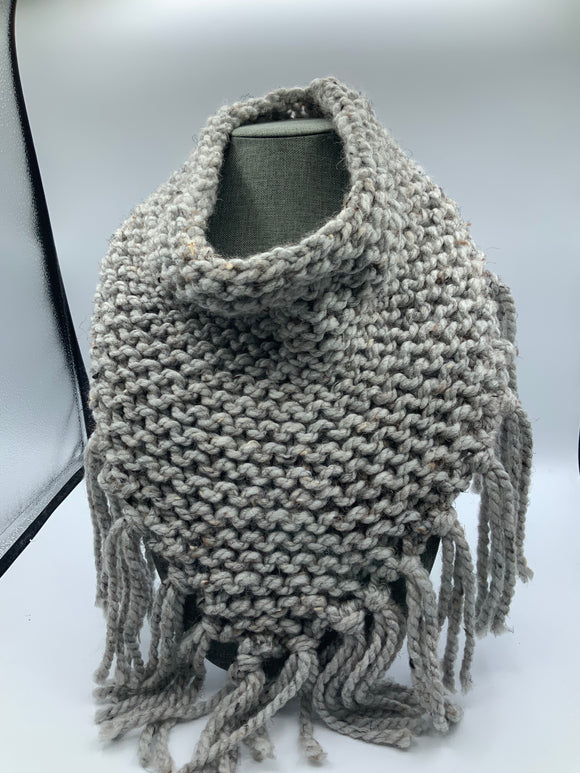 Triangle scary, in shades of grey, and green