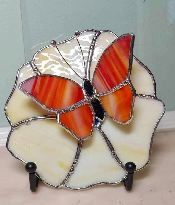 3D flower with butterfly