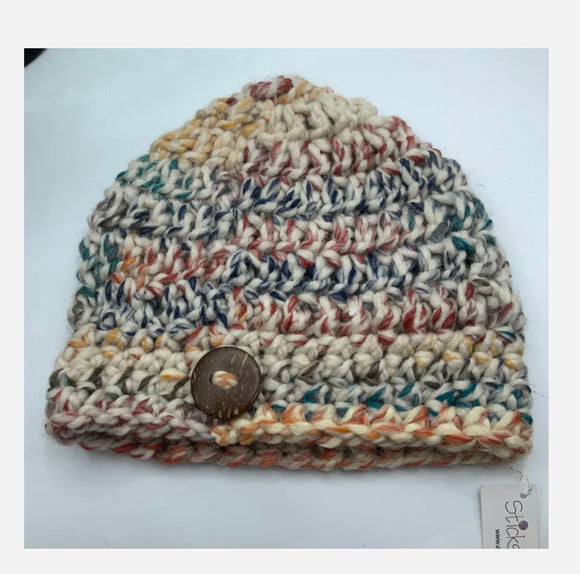 Button Beanie-multicoloured