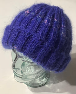 Ribbed knit hat purple