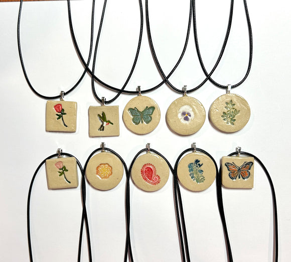 Handmade Ceramic Pendant Necklace