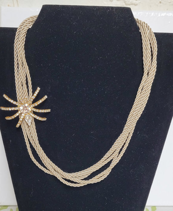 Beige cord necklace