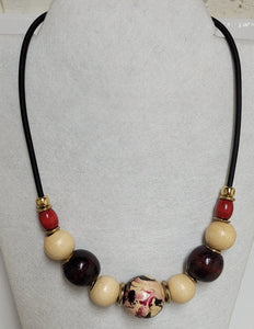 Wooden bead necklace