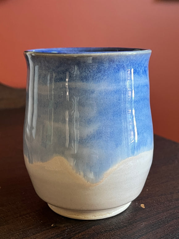 Pencil Holder Blue White