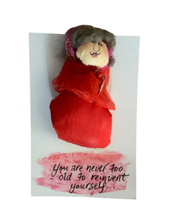 Amazing Grey art doll ornament-never too old