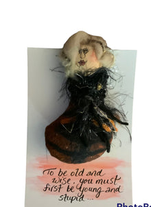 Amazing Grey art doll ornament-“old and wise”