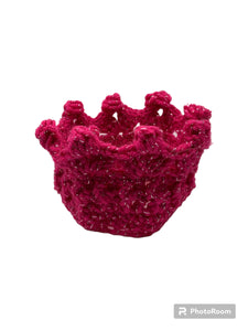 Glitter crocheted crown, pink