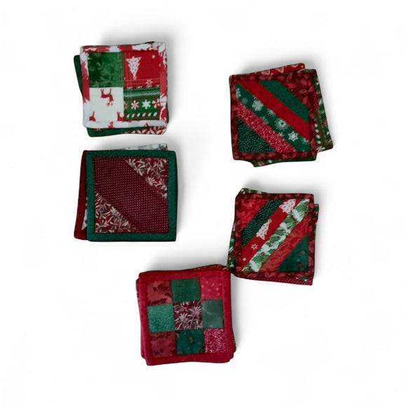 Quilted coasters, set of four