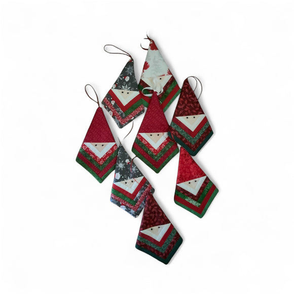 Quilted Santa bottle toppers