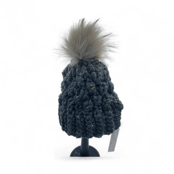 Textured beanies with pompom