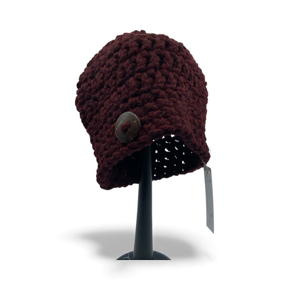 Button beanie-burgundy