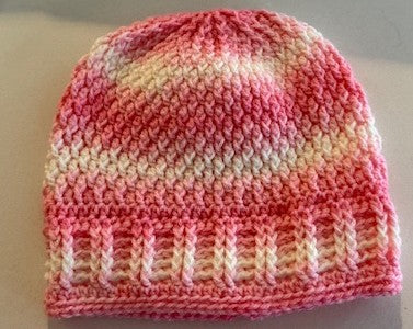Pink and White Toddler Beanie