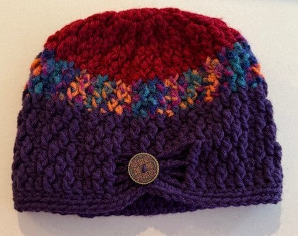 Purple and Burgundy Youth Beanie