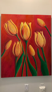 Tulips on Red