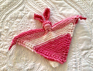Pink Hand Knit Huggy Bunny