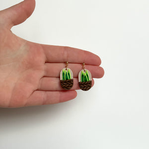 Snake Plant Polymer Clay Earrings