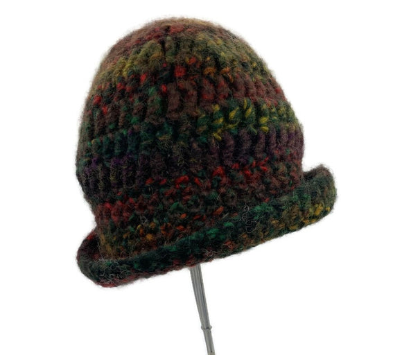 Rolled brim cloche felted hat