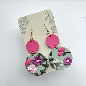 Floral Polymer Clay Earrings
