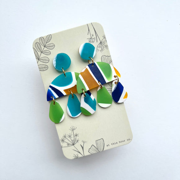 Stained Glass Translucent Polymer Clay Earrings