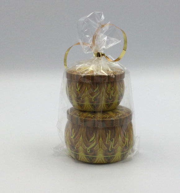 Lavender -2 piece yellow Soy Candle set - wrapped