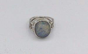 White, Blue, Pink, Opal Ring